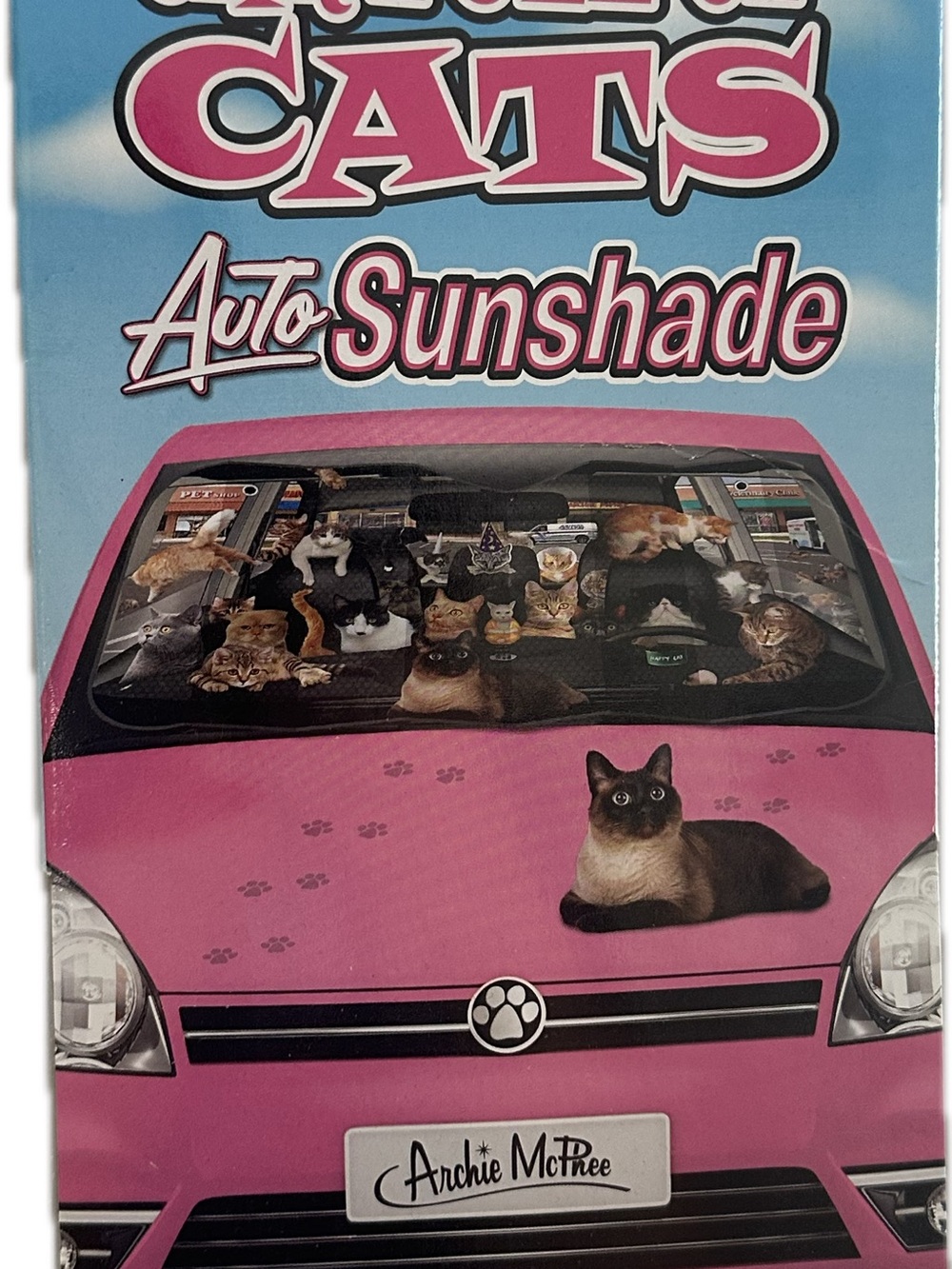 Archie McPhee Pink Cats Auto Sunshade